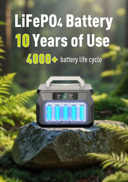 IEETek P800 – tragbare Powerstation 800W, reiner Sinus, LiFePO4 Akku 512Wh