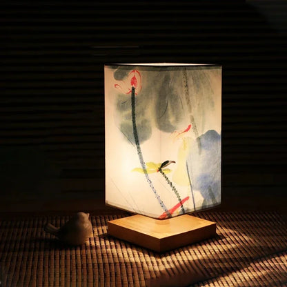 Lampe de Chevet en Bois Style Chinois