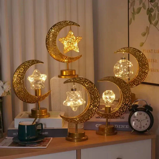 Bedside lamp, moon and star shape