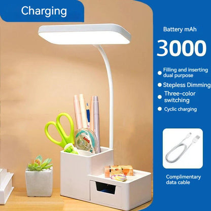Touch LED Desk Lamp 3 Levels Dimmable Night Light USB Rechargeable Eye Protection Foldable Table Lamp Bedroom Bedside Reading