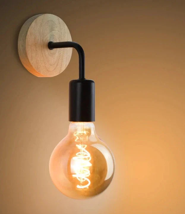 Lampe de chevet Murale Bois Noir / Blanc