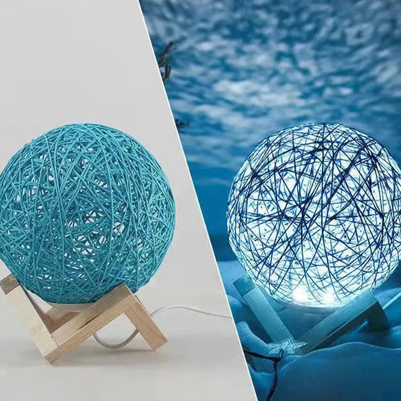 Lampe de chevet en rotin