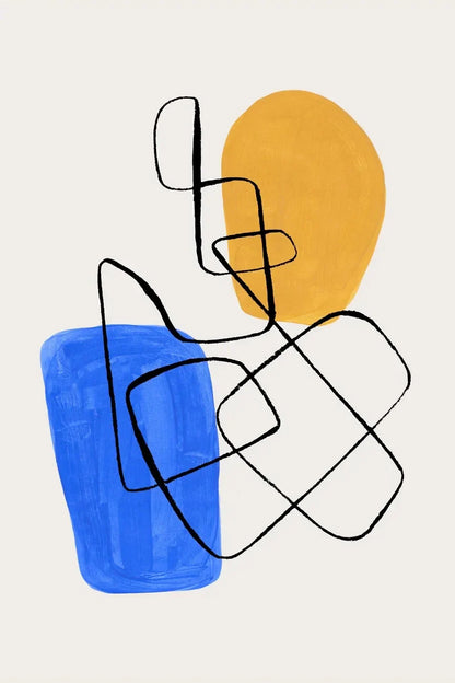 Gold Beige Abstract Art Painting - Modern Canvas Print