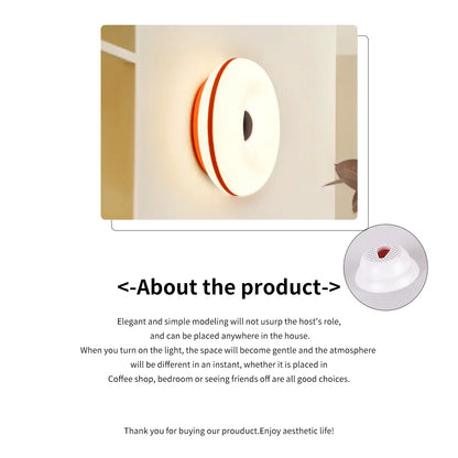 Bauhaus table lamp USB plug bedroom bedside lamp living room dining room decoration donut ambient light