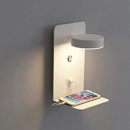Lampe de Chevet Tactile Murale avec Chargeur de Téléphone
