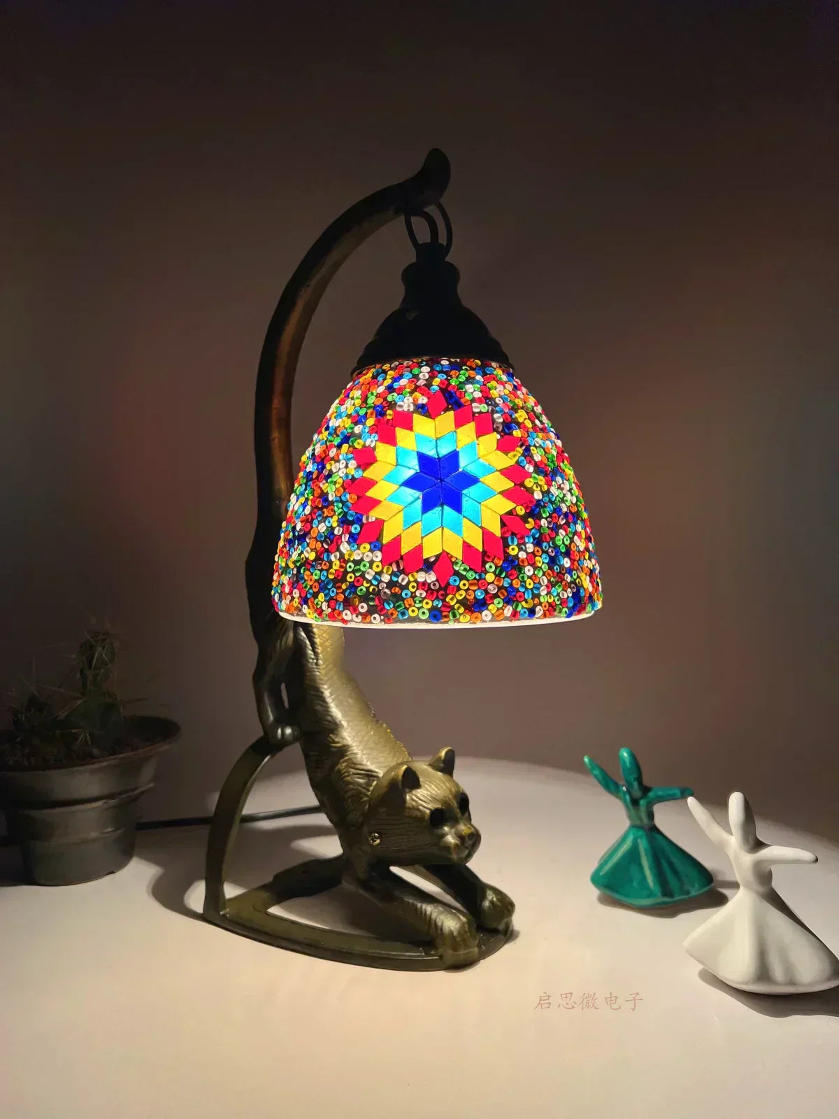 Lampe de chevet en mosaïque créatif