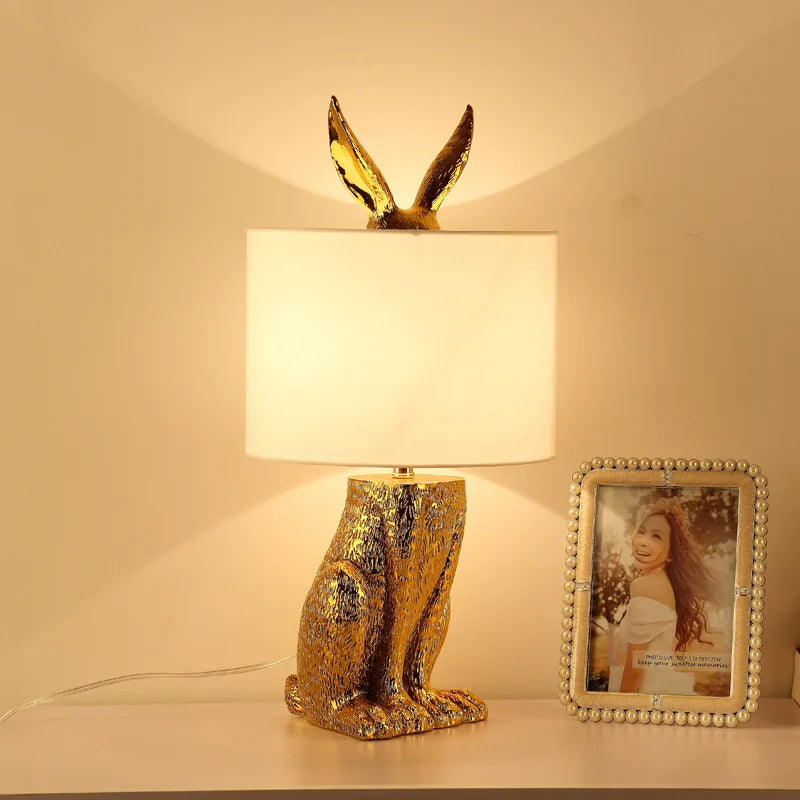 Lampe de chevet design Lapin Dorée