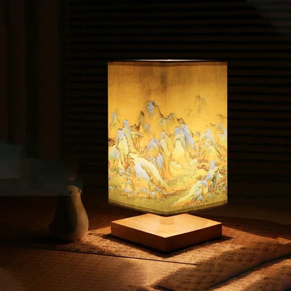 Lampe de Chevet en Bois Style Chinois