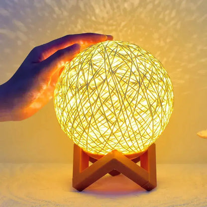 Lampe de chevet en rotin