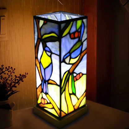 lampe de chevet tiffany Vitraux carré