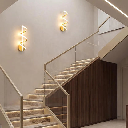 21/14/15W LED Wall Lights Modern Spiral Design Warm White Light Wall Sconce Lamp for Living Room Bedroom Hallway Stairs Indoor