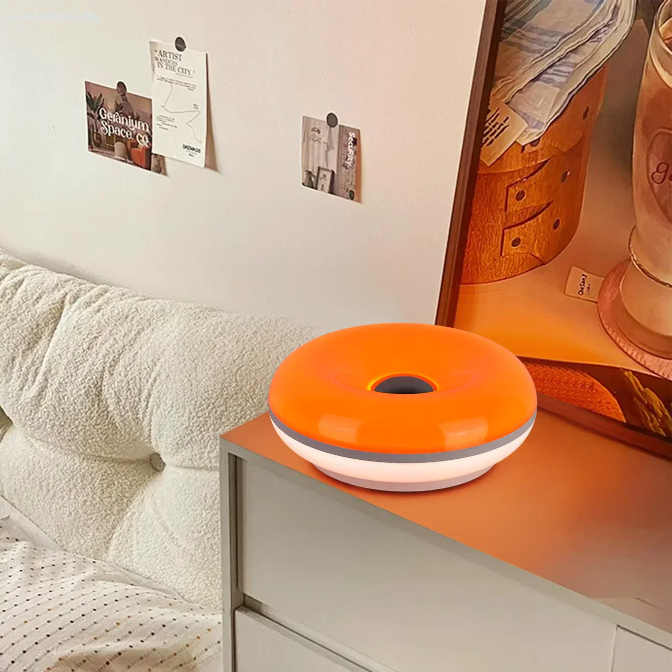 Bauhaus table lamp USB plug bedroom bedside lamp living room dining room decoration donut ambient light