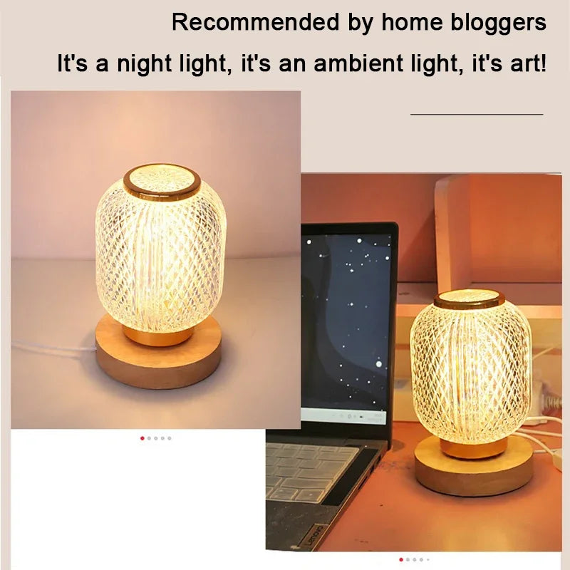 Lampe de chevet Luxe en cristal fil & Batterie