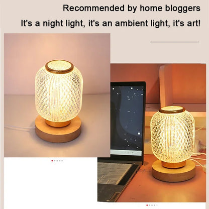 Lampe de chevet Luxe en cristal fil & Batterie