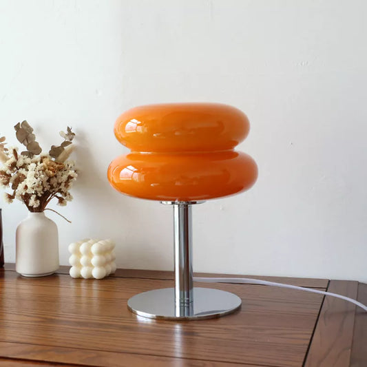 Lampe de chevet design Moderne Pierre de Verre et Acier Inoxydable