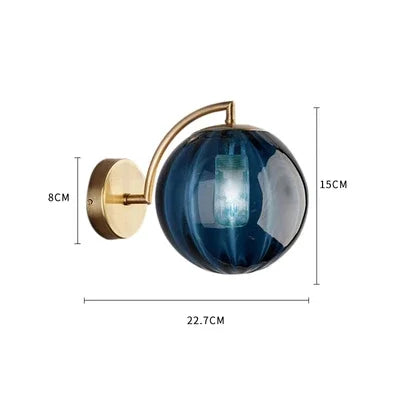 Lampe de chevet Murale Design Boule en verre Fumé