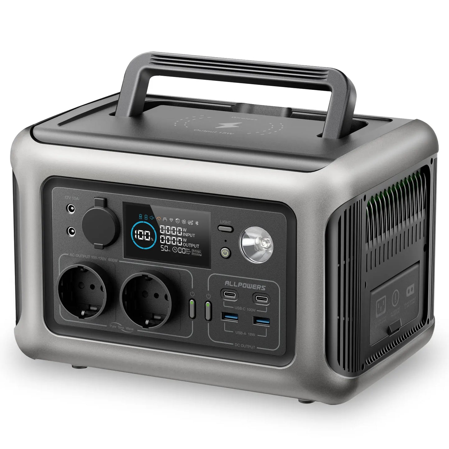 ALLPOWERS R600 – tragbare Powerstation 299Wh LiFePO4, 600W AC-Ausgang