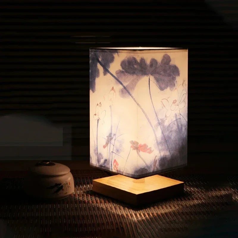 Lampe de Chevet en Bois Style Chinois