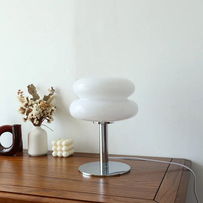 Lampe de chevet design Moderne Pierre de Verre et Acier Inoxydable