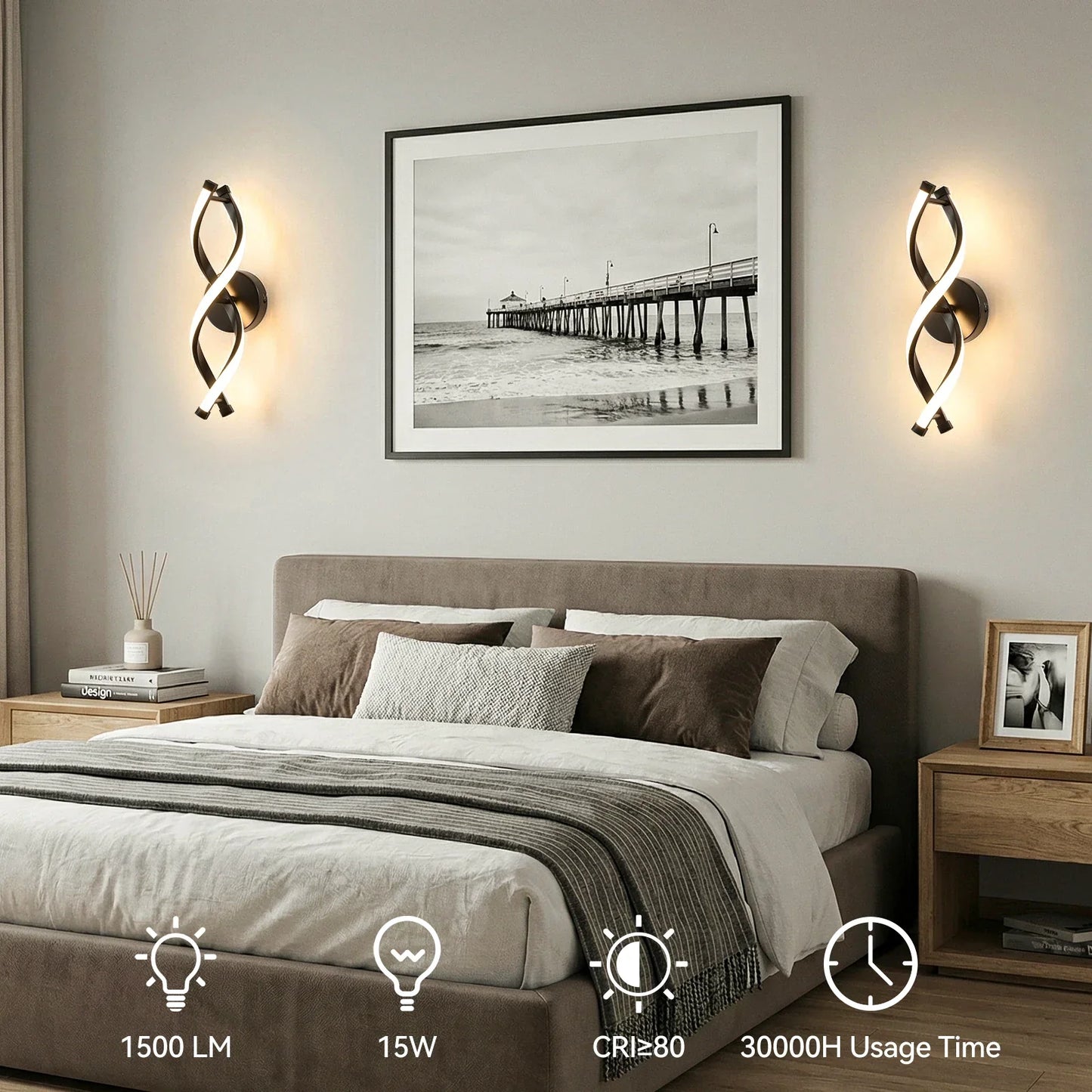 21/14/15W LED Wall Lights Modern Spiral Design Warm White Light Wall Sconce Lamp for Living Room Bedroom Hallway Stairs Indoor