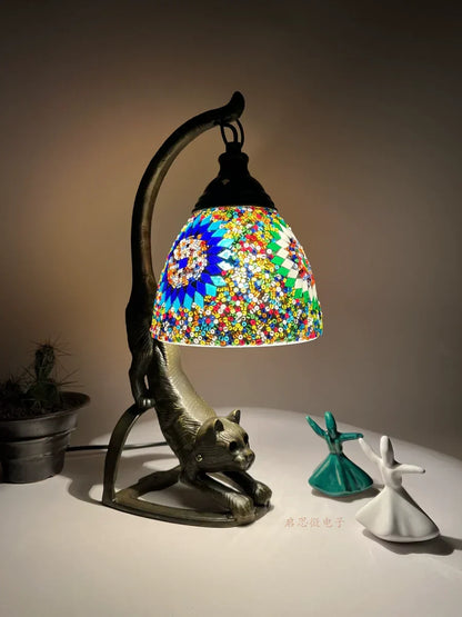 Lampe de chevet en mosaïque créatif