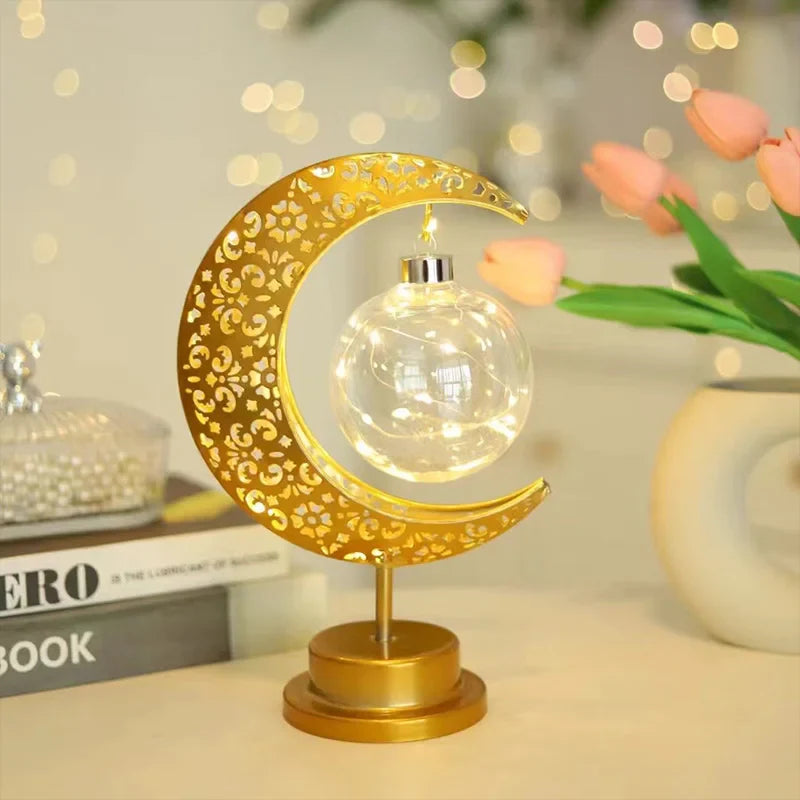 Lampe de chevet forme Lune et étoile
