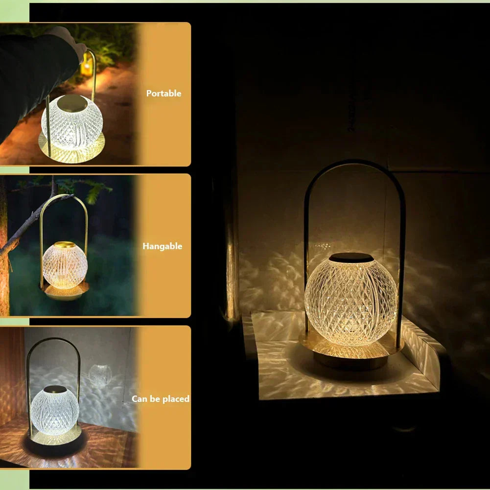 lampe de chevet sans fil en cristal