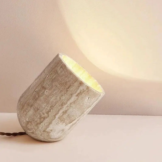 Designer table lamp in Travertine - Inclinéa