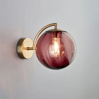 Lampe de chevet Murale Design Boule en verre Fumé