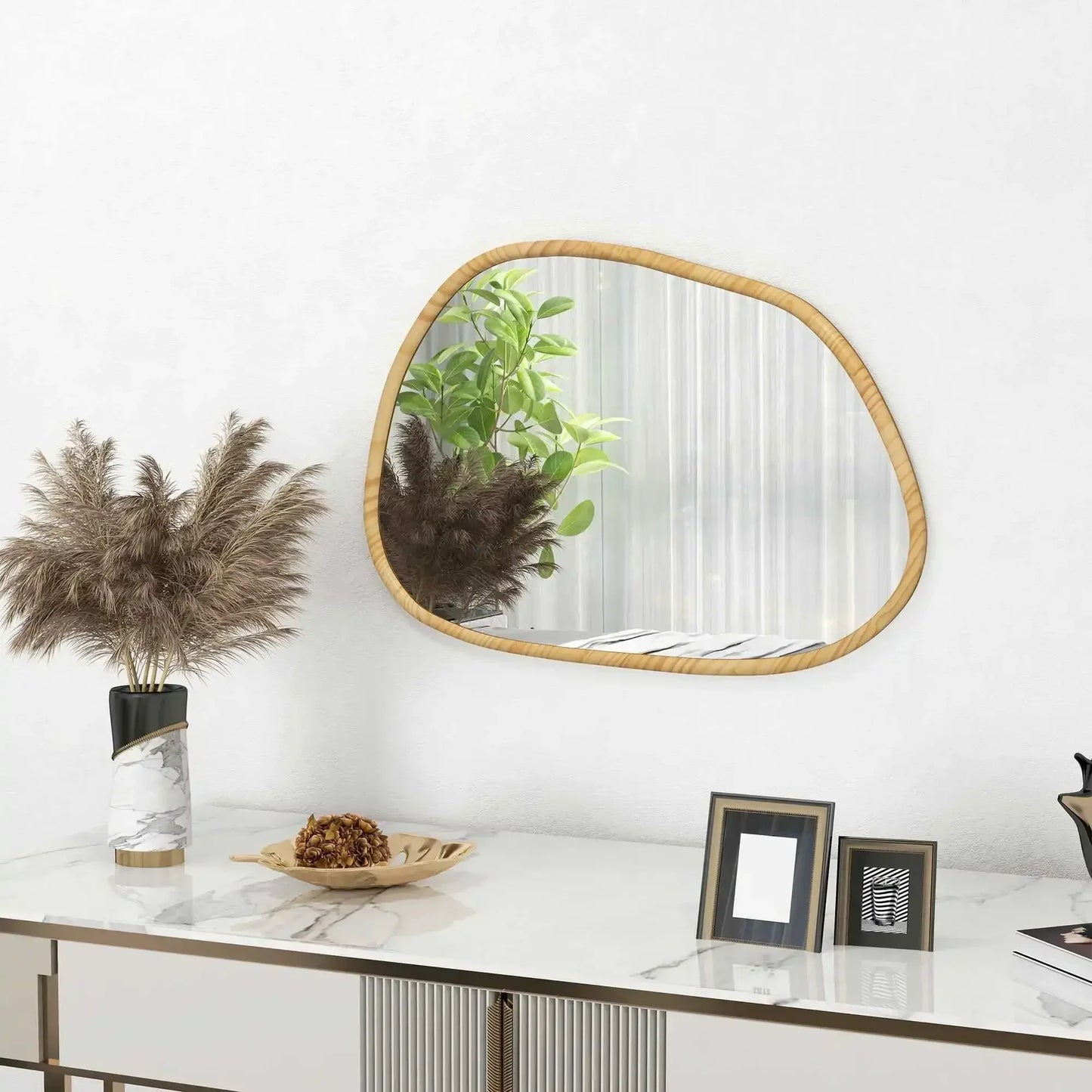 Miroir organique asymétrique en bois – Loria