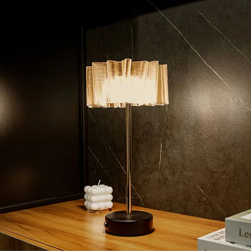 Lampe de chevet design en cristal rechargeable