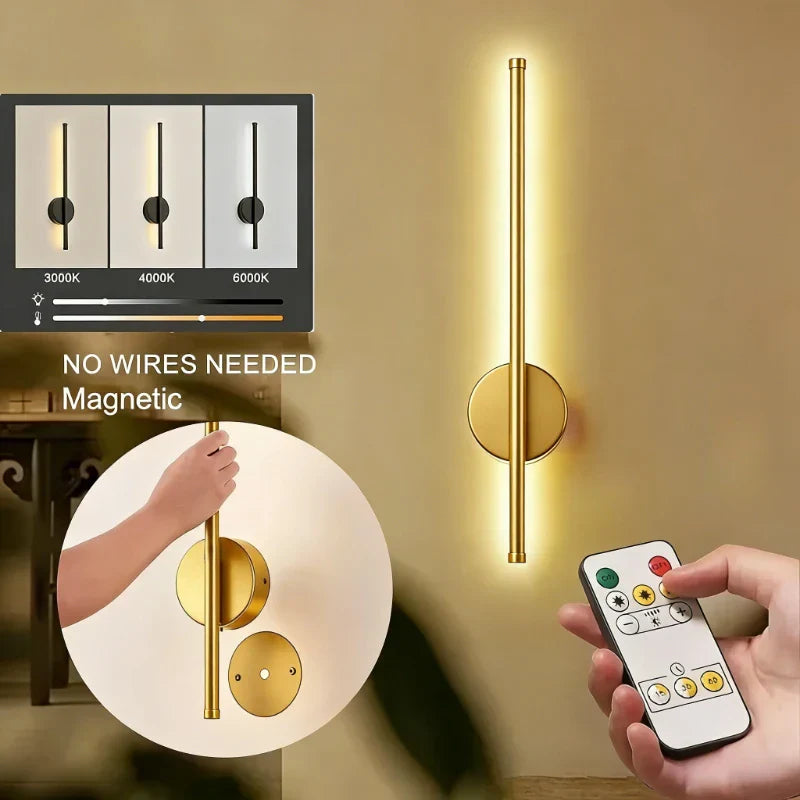 Battery Operated Wall Sconce Wireless LED Light 5v  with Remote Control USB Rechargeable Wall Lights for Bedroom Living Room