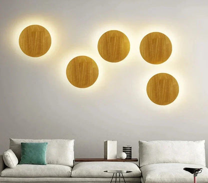 Lampe de chevet Murale Bois Circulaire