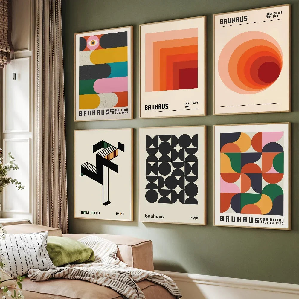 Tableau Bauhaus Halo Terracotta – Dégradé Circulaire Vintage