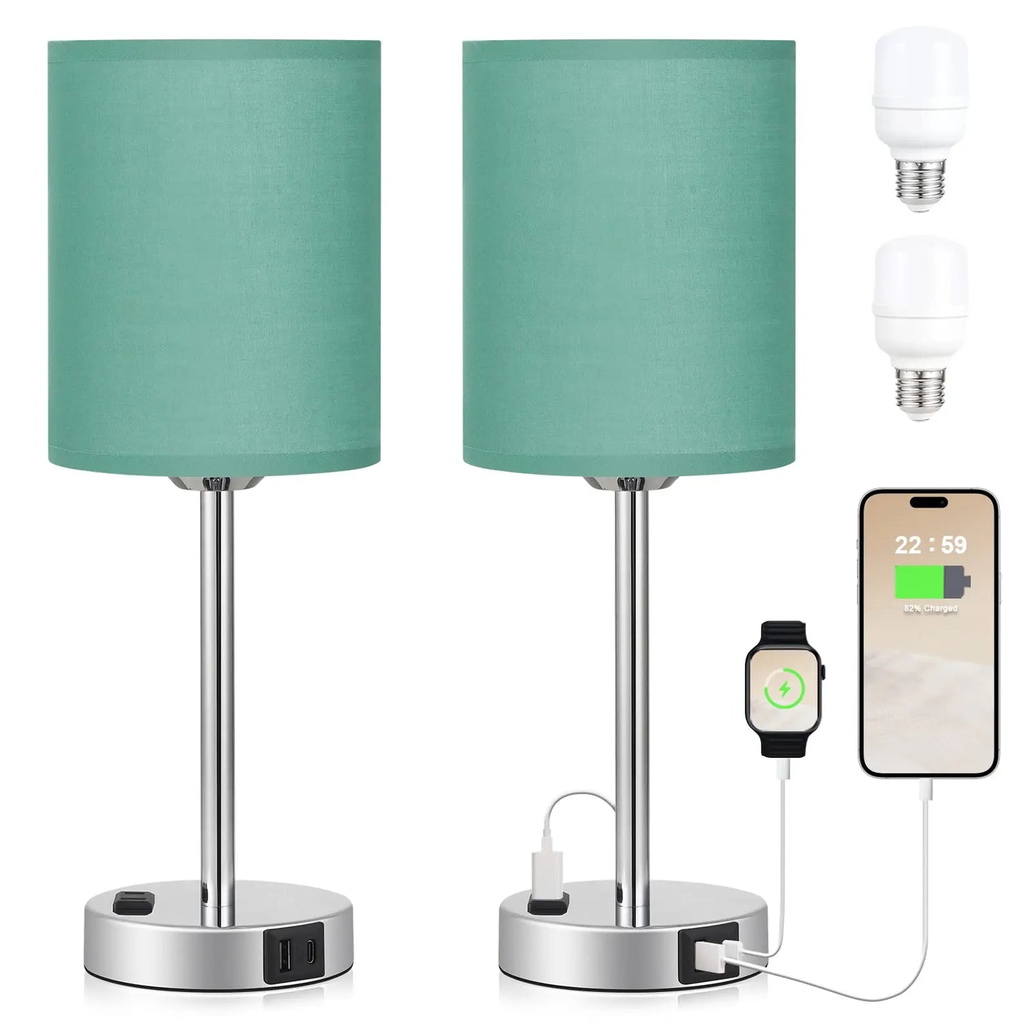 Lampe de chevet chargeur stylé