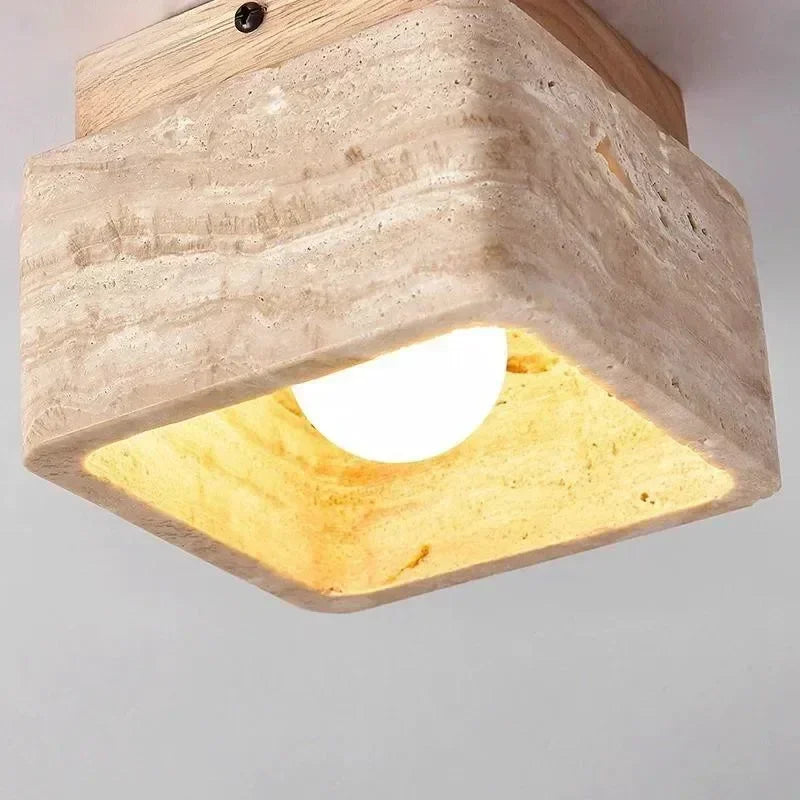 Plafonnier Carré en Pierre Naturelle - Travébloc