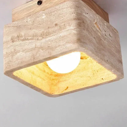 Plafonnier Carré en Pierre Naturelle - Travébloc