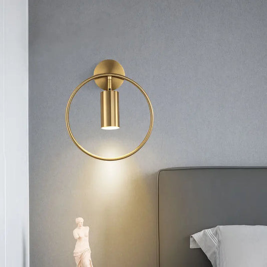 Wall-Mounted Circle Design Bedside Lamp