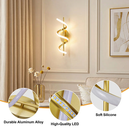 21/14/15W LED Wall Lights Modern Spiral Design Warm White Light Wall Sconce Lamp for Living Room Bedroom Hallway Stairs Indoor