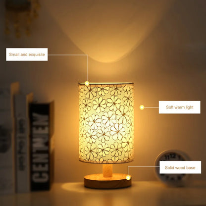 USB Bedside Lamp Night Lights LED Desk Lamp Eye Protection Nightstand Lamp Wooden Table Lamp Night Lamp Home Bedroom Decor