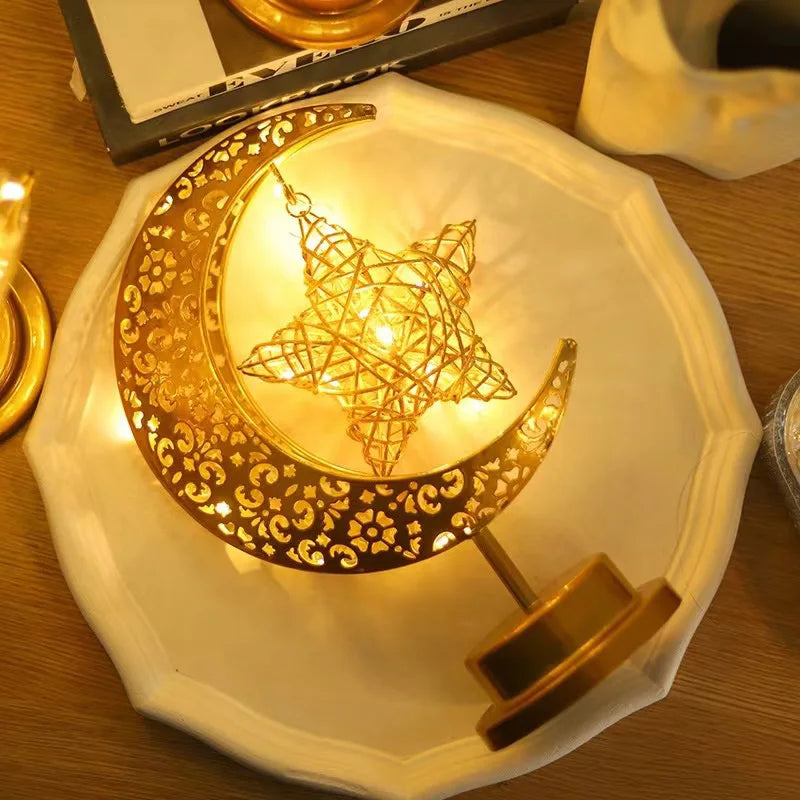 Lampe de chevet forme Lune et étoile
