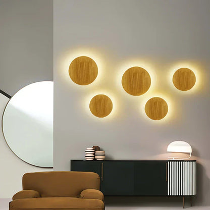 Lampe de chevet Murale Bois Circulaire