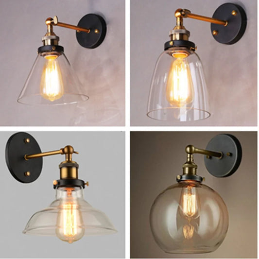 Vintage Glass Wall Bedside Lamp