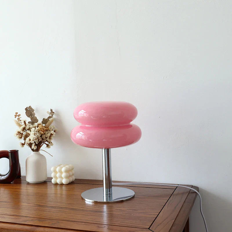 Lampe de chevet design Moderne Pierre de Verre et Acier Inoxydable