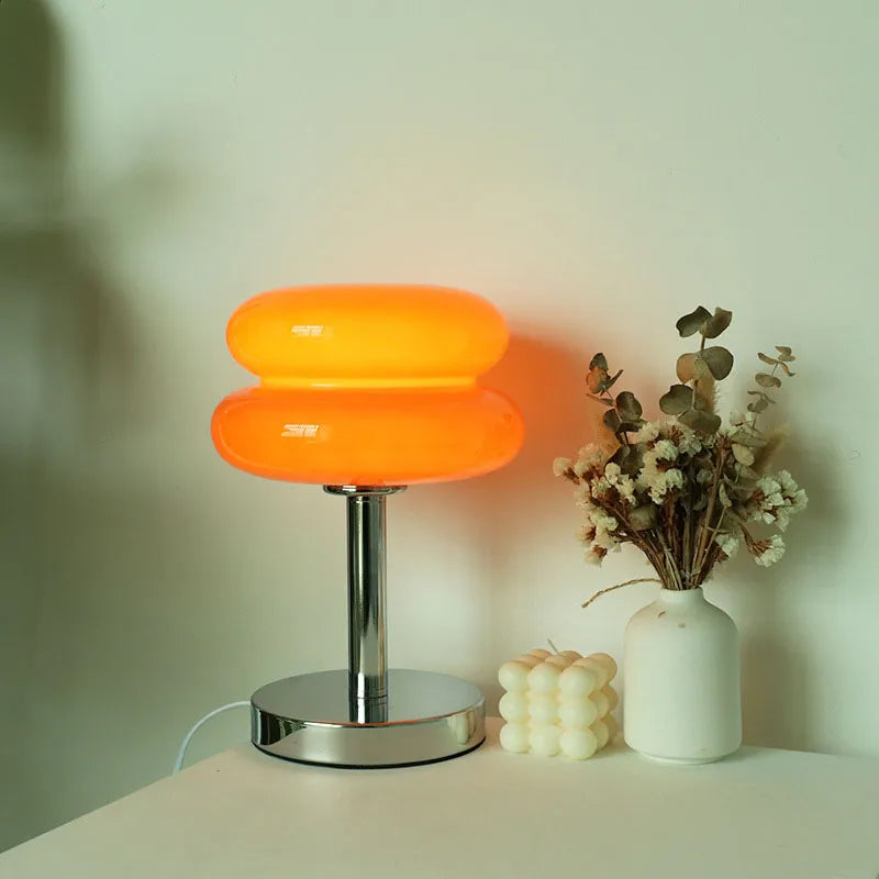Lampe de chevet design Moderne Pierre de Verre et Acier Inoxydable