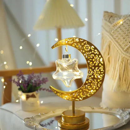 Lampe de chevet forme Lune et étoile
