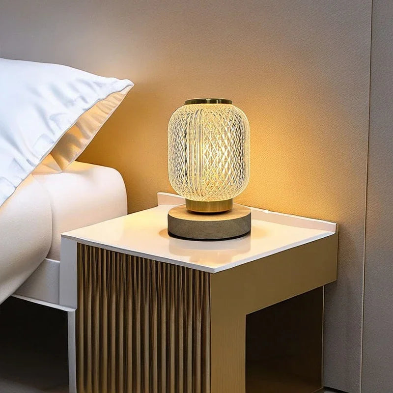 Lampe de chevet Luxe en cristal fil & Batterie