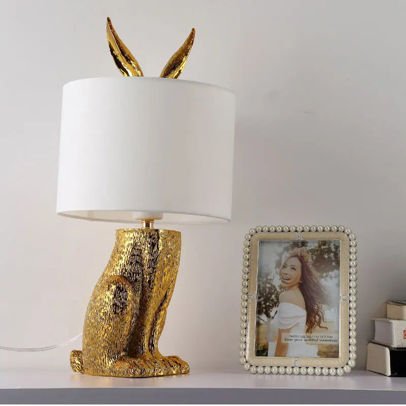 Lampe de chevet design Lapin Dorée