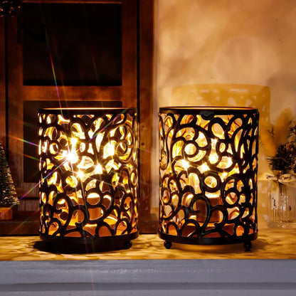 Lampe de chevet en métal à piles sans