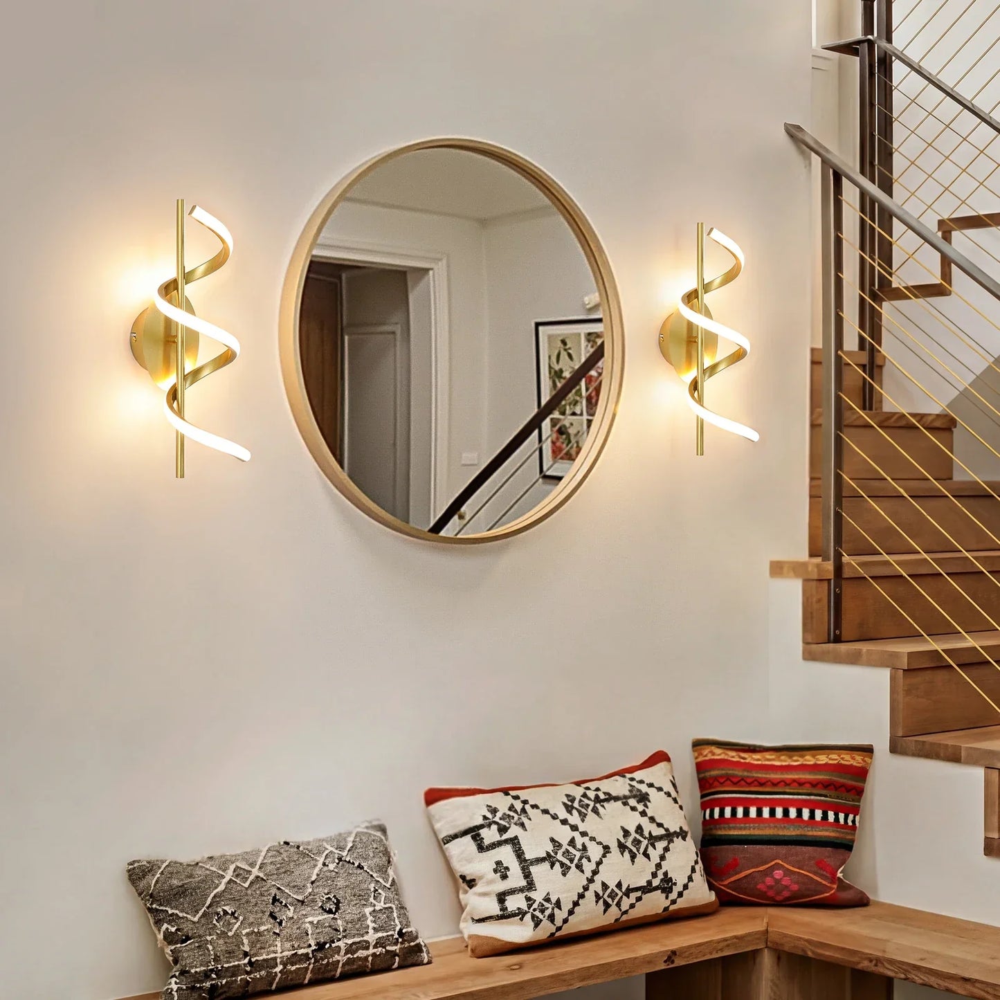 21/14/15W LED Wall Lights Modern Spiral Design Warm White Light Wall Sconce Lamp for Living Room Bedroom Hallway Stairs Indoor